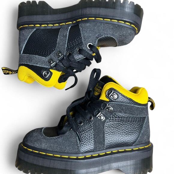 Dr. Martens Zuma Hiking Boots Size 5 - Black Yellow NWOT Combat Hiker Boots - Picture 4 of 7